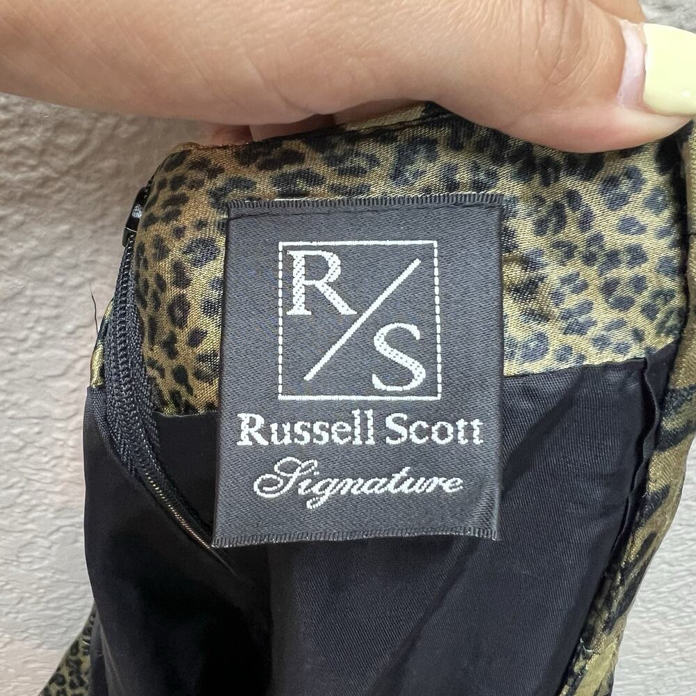 Russell Scott Women’s Sz 12 Animal Print Stretch Knee Length Leopard Skirt - Picture 9 of 10